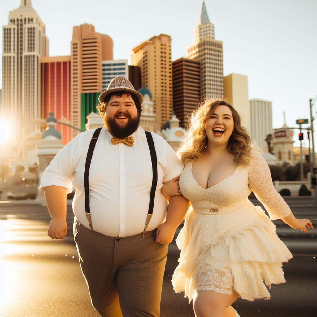 cute couple eloping in vegas