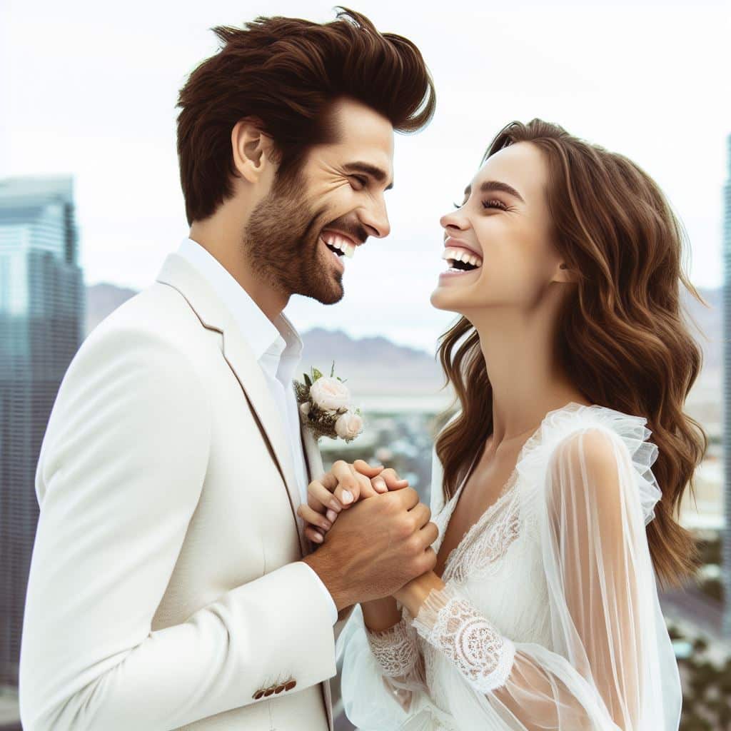 newlywed couple in vegas